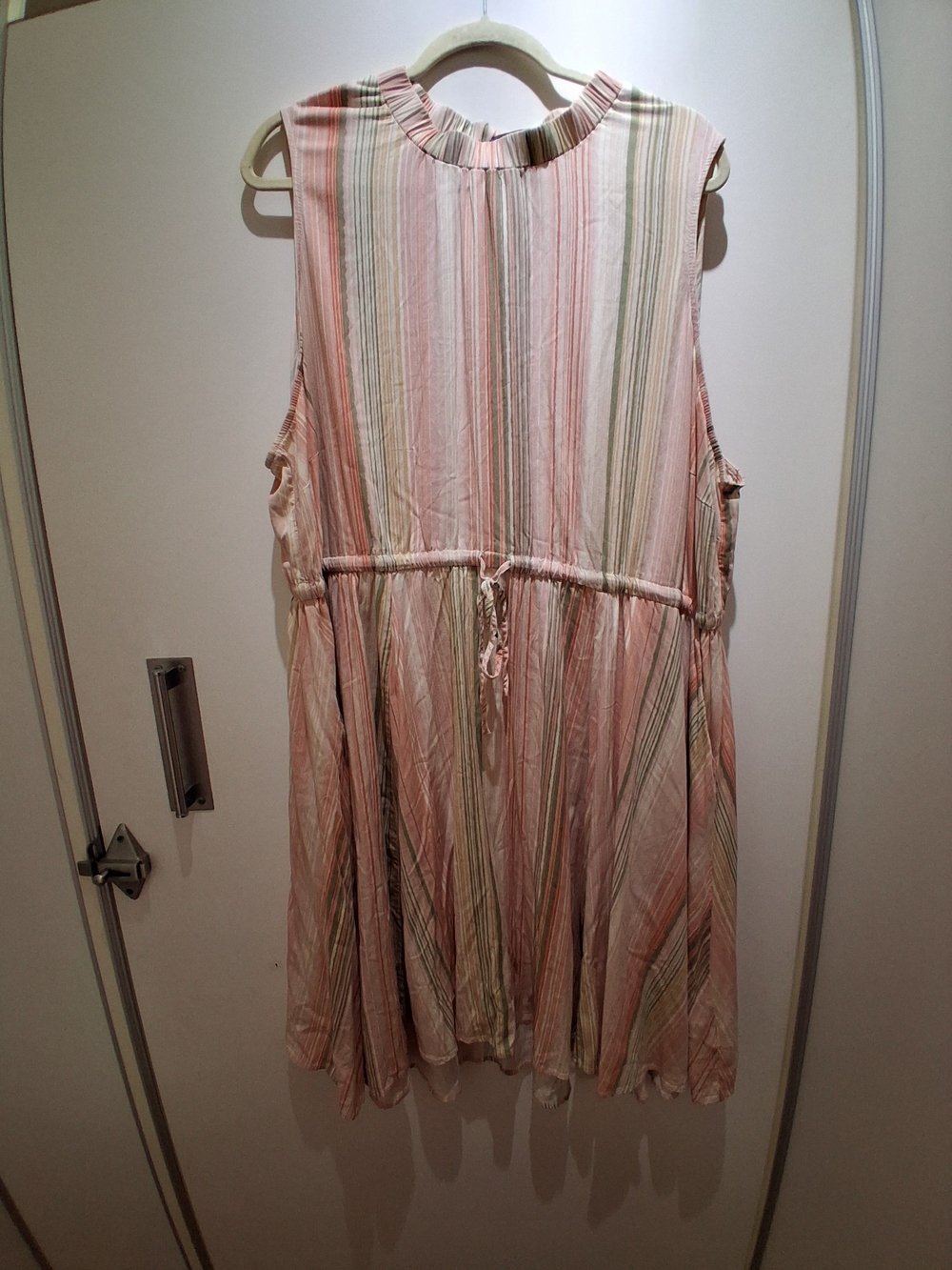 Cute Torrid Pink and Cream Striped Sleeveless Summer Dress